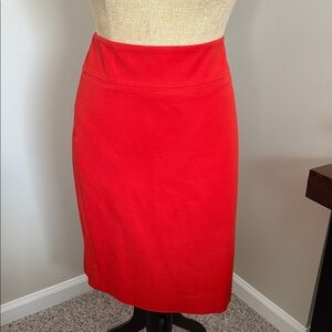 J. Crew Vibrant Red Pencil Skirt